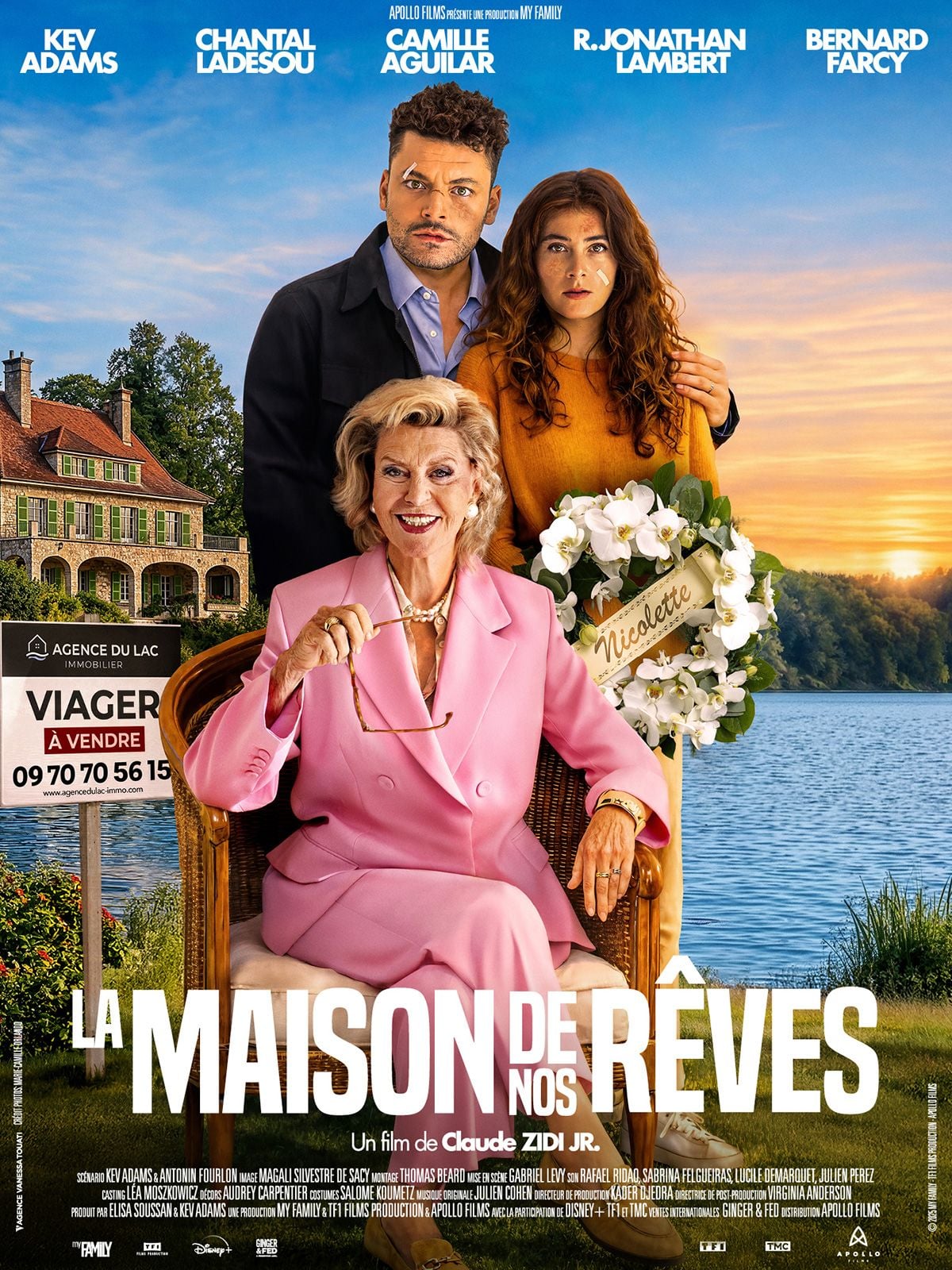 Affiche du film La Maison de nos rêves avec Kev Adams, Camille Aguilar et Chantal Ladesou, projeté gratuitement aux Greniers du Roy le samedi 14 novembre à 18h.