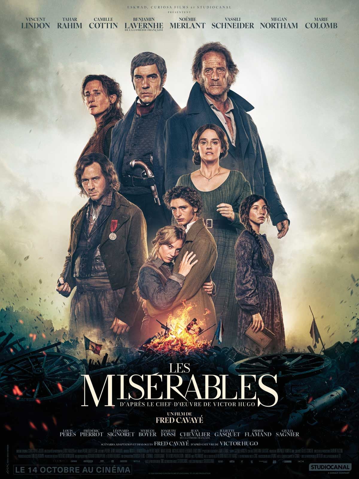Affiche du film Les Misérables de Fred Cavayé avec Vincent Lindon et Tahar Rahim, projeté gratuitement aux Greniers du Roy le samedi 14 novembre à 21h.