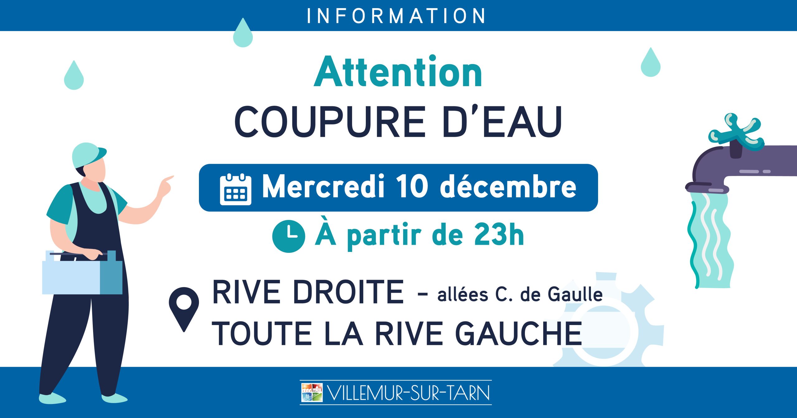 Coupure d’eau dans la nuit du 10 décembre
