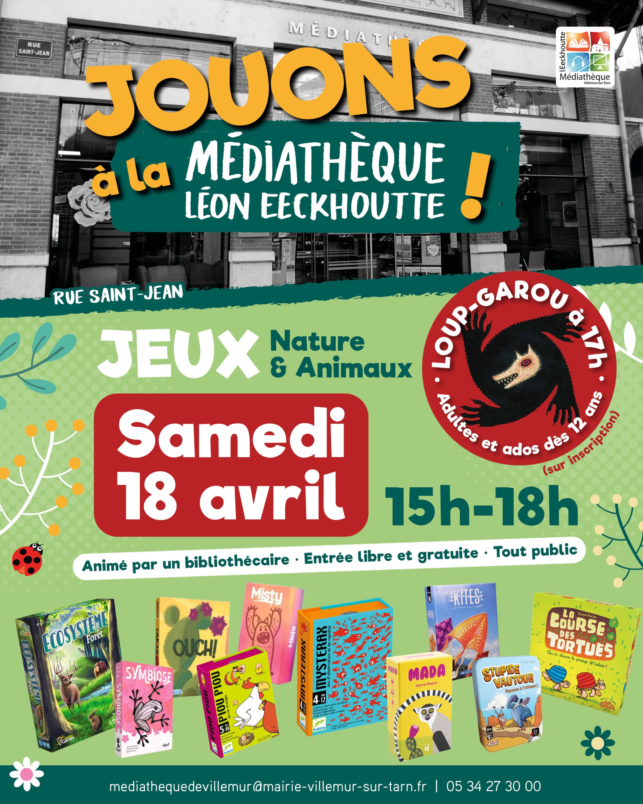 Après-midi jeux médiathèque Villemur 18 avril