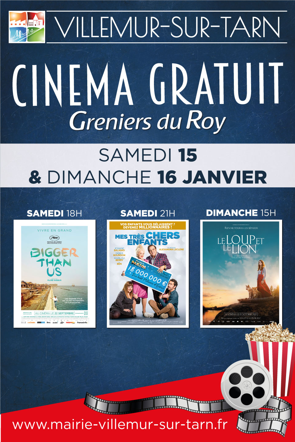 Cinéma gratuit : prochaines séances les 15 et 16 janvier