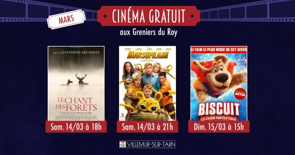 Cinéma gratuit en mars: découvrez la programmation