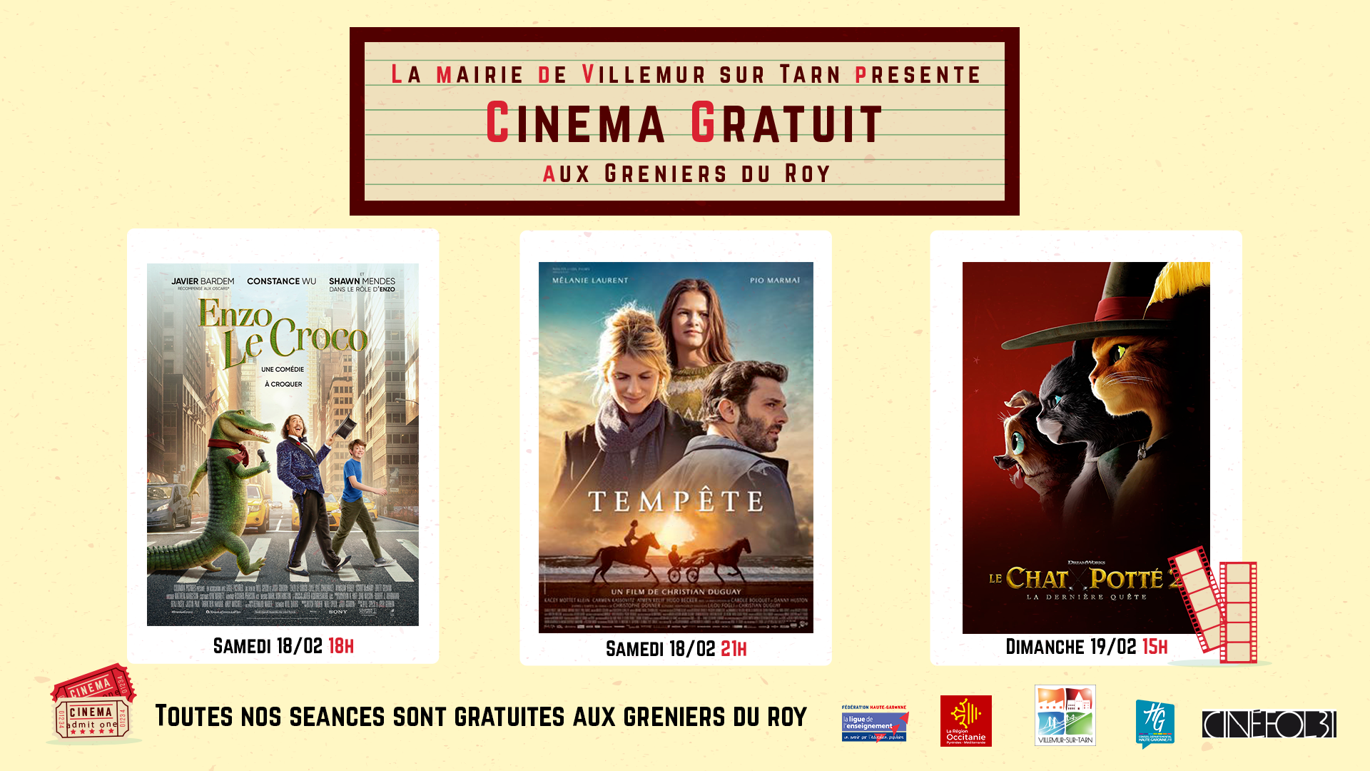 Programmation cinéma février 2023 Mairie VillemursurTarn
