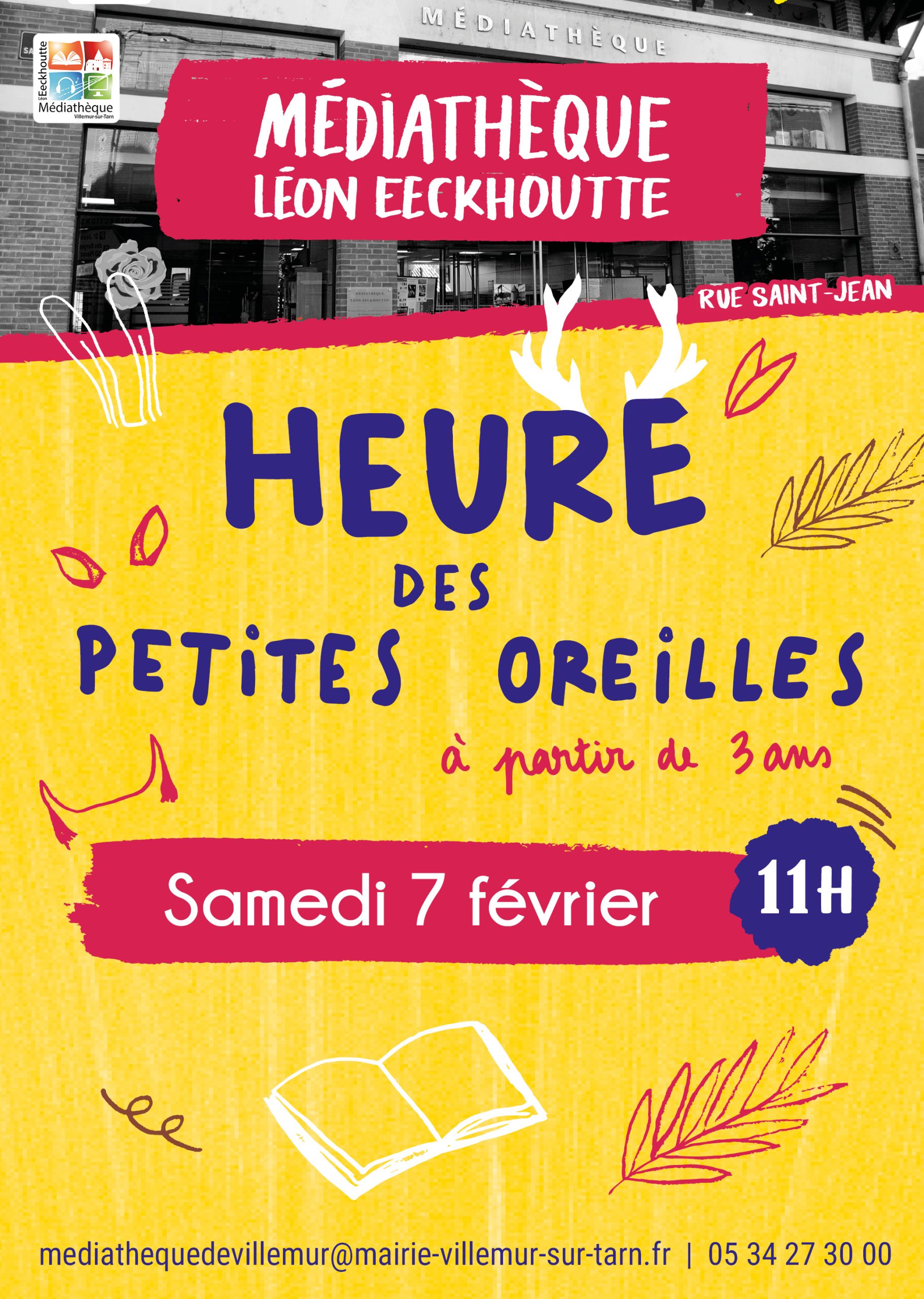 Samedi 7 février l'heure des petites oreilles médiathèque de villemur sur tarn