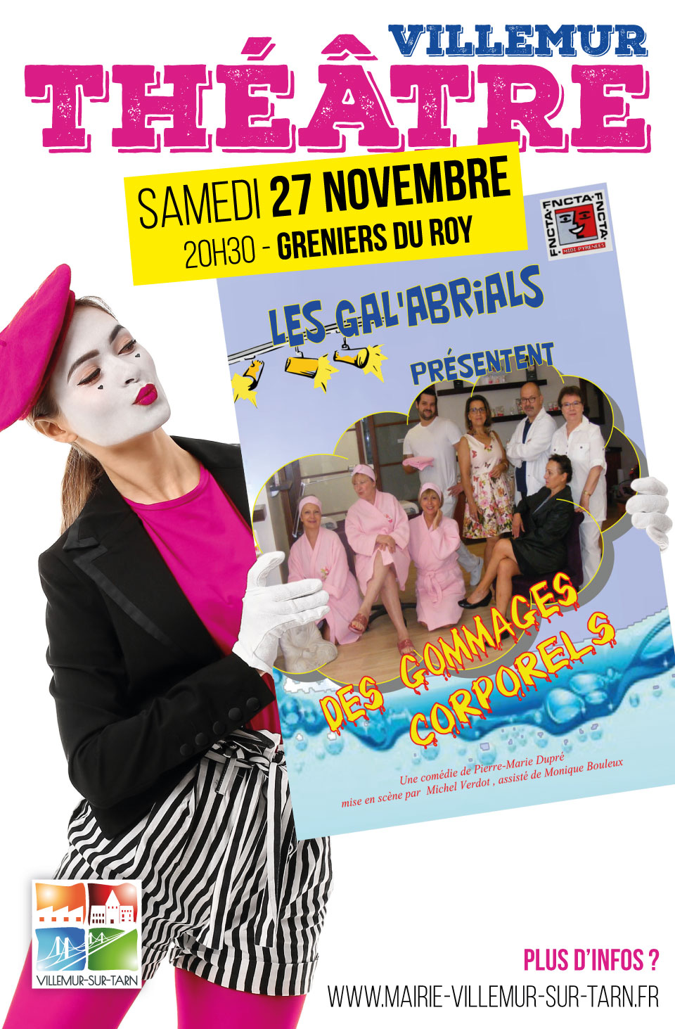 Soirée « Au Théâtre ce soir » à Villemur :   « Des Gommages Corporels »