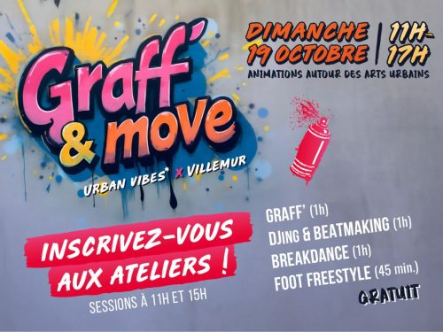 Graff&move à Villemur-sur-Tarn : Inscription aux ateliers et programme