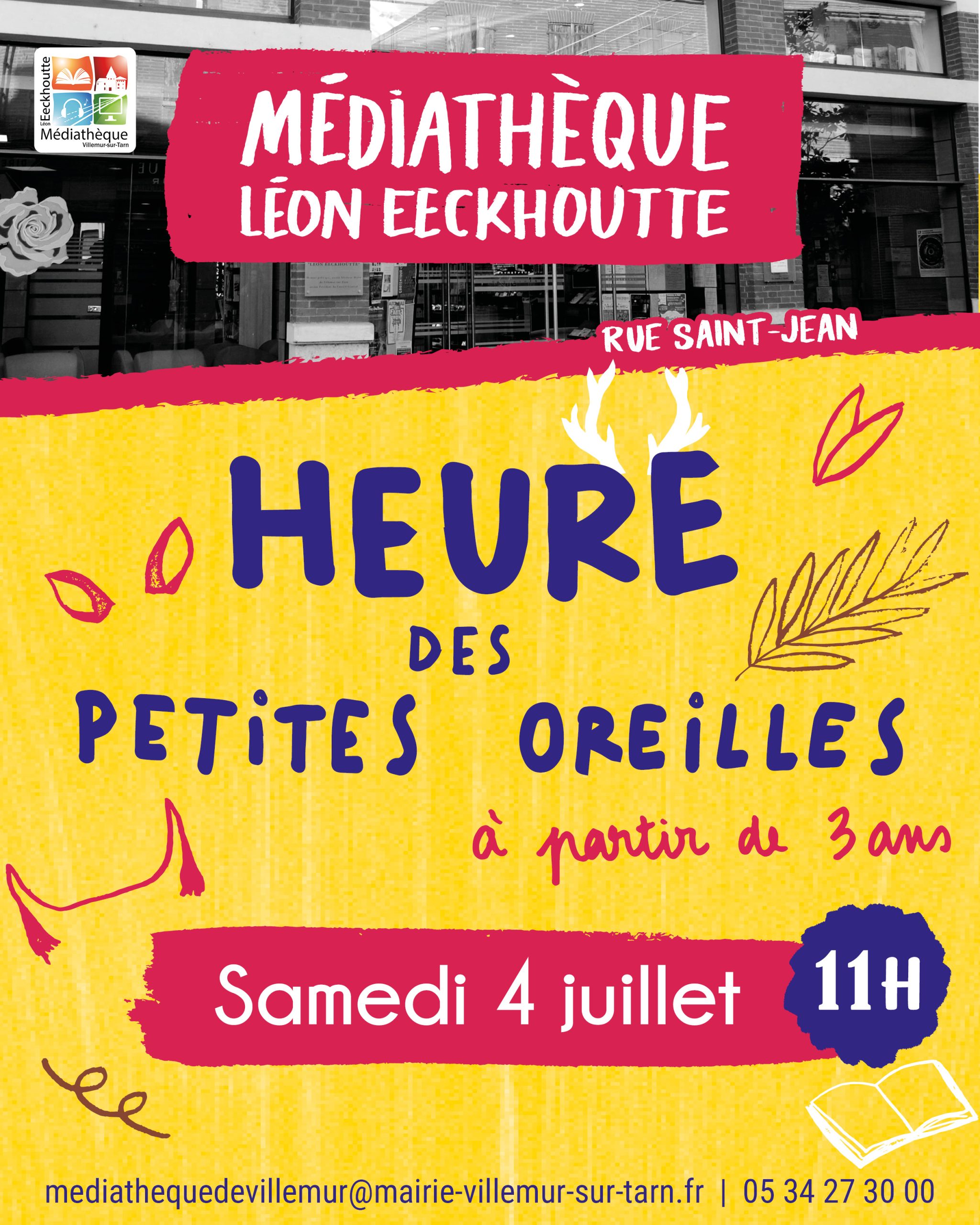 Samedi 4 juillet L'heure des petites oreilles médiathèque