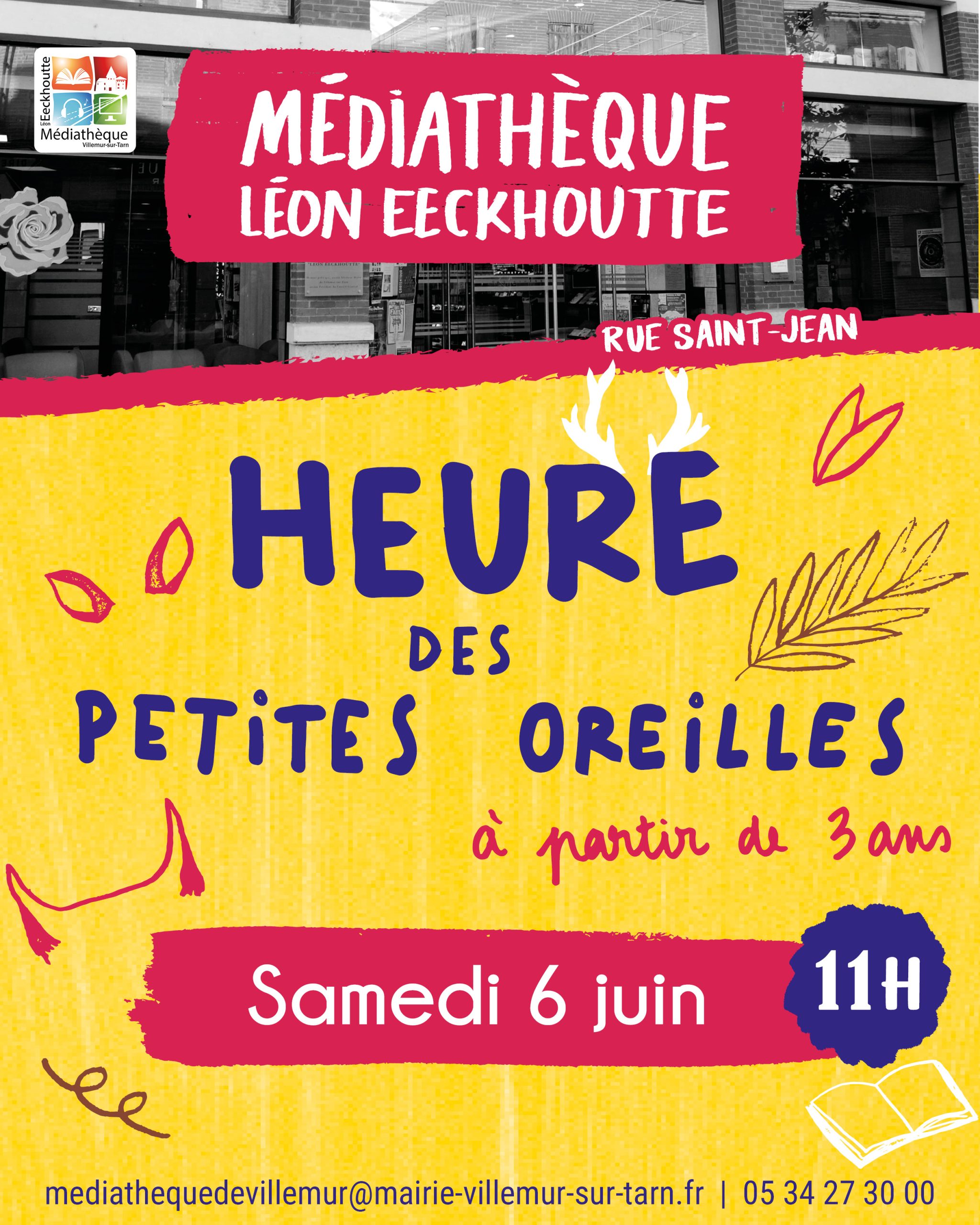 Heure des petites oreille juin médiathèque villemur