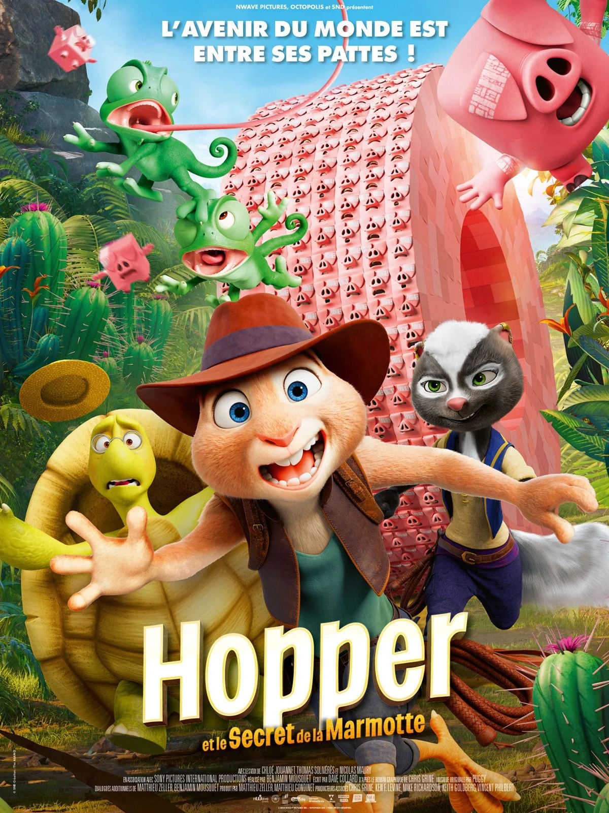 Affiche du film d’animation “Hopper et le secret de la marmotte”, un film familial à l’affiche du cinéma novembre Villemur-sur-Tarn.