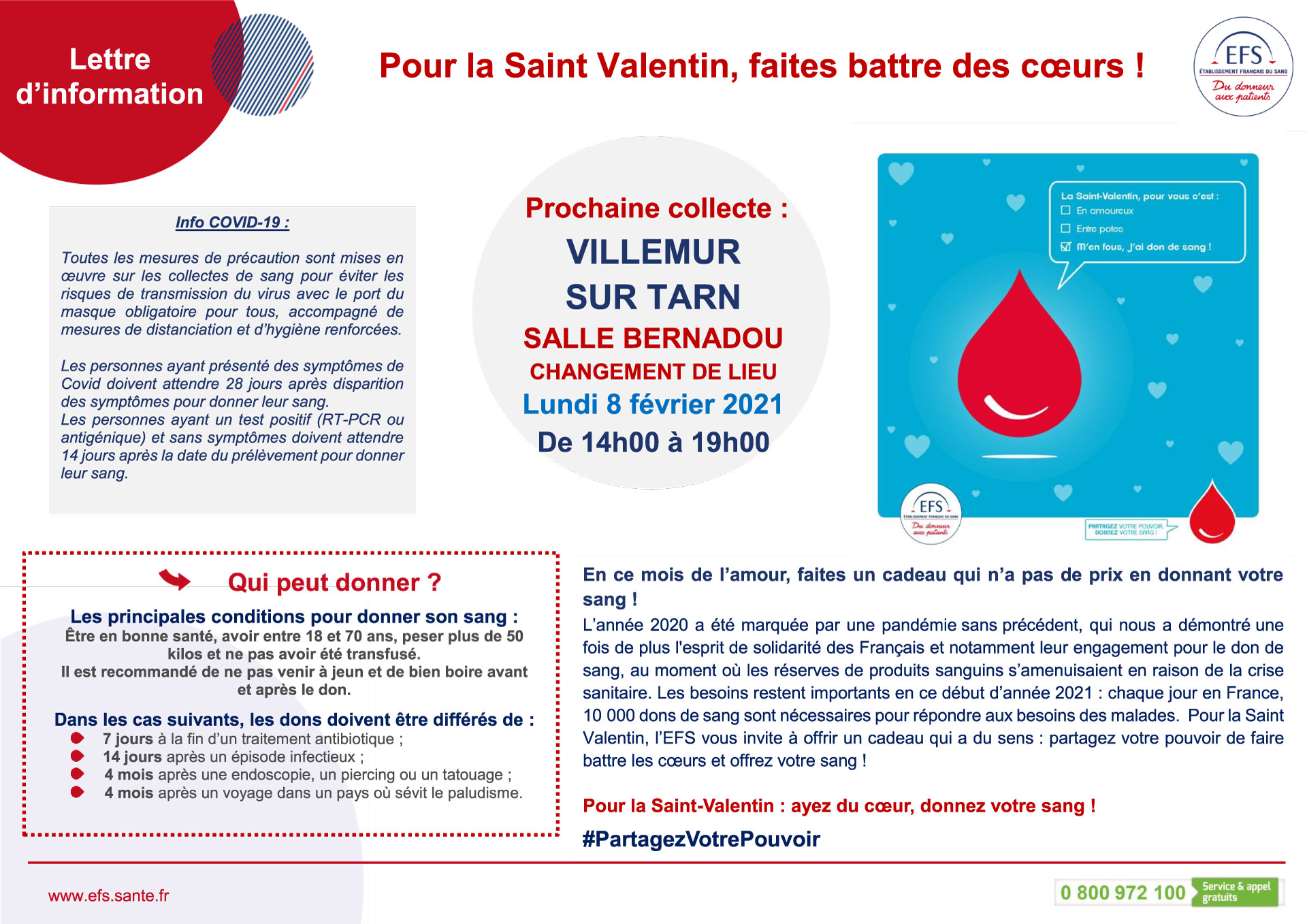 Don De Sang Lundi 8 Fevrier I Salle Bernadou Mairie Villemur Sur Tarn
