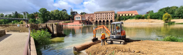 Travaux de l’écluse : deuxième et dernière phase de la remise en état.