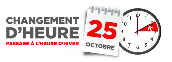 PASSAGE À L’HEURE D’HIVER – 25 octobre 2020