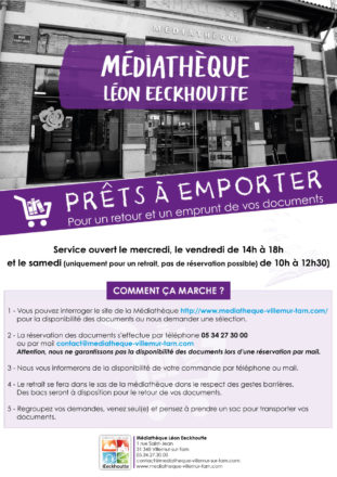 CONFINEMENT – Mise en place un service d’emprunt et retrait de documents