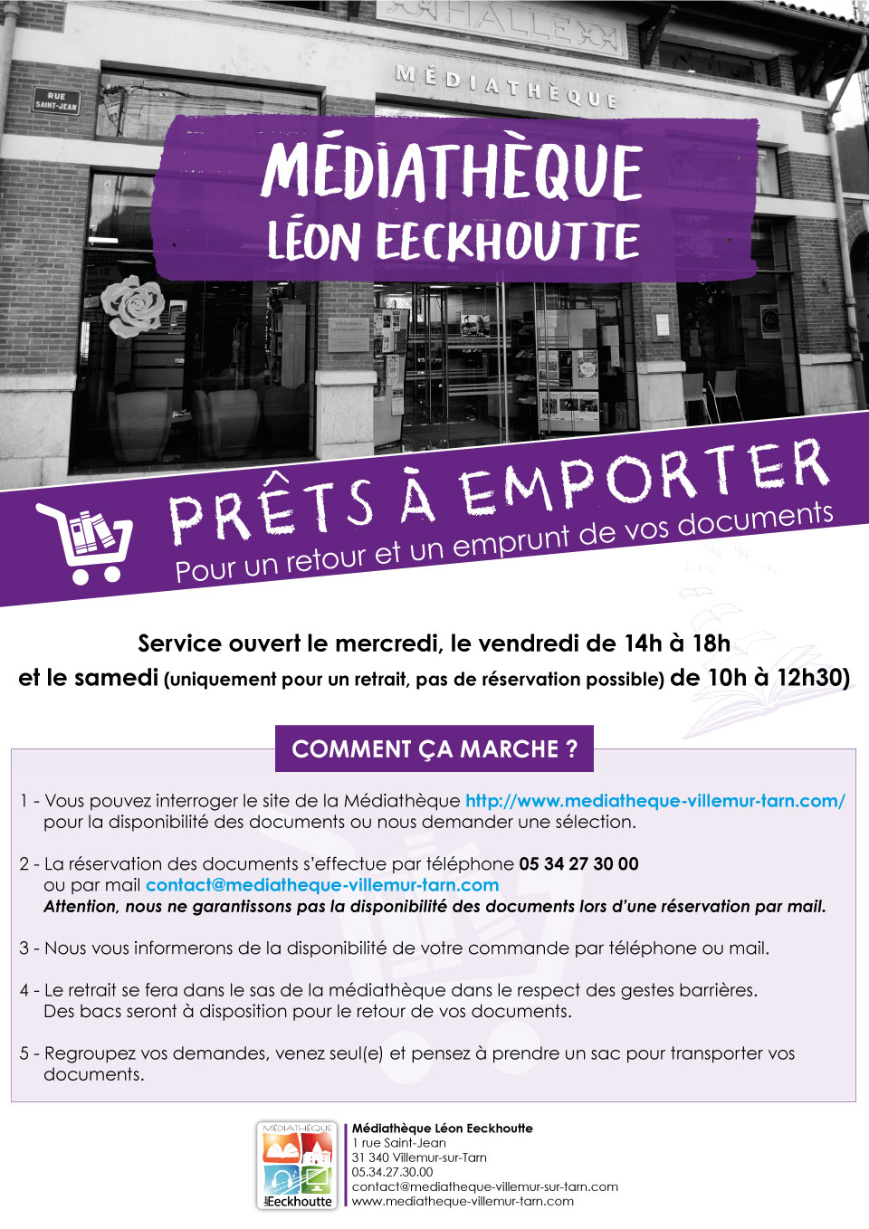 CONFINEMENT – Mise en place un service d’emprunt et retrait de documents