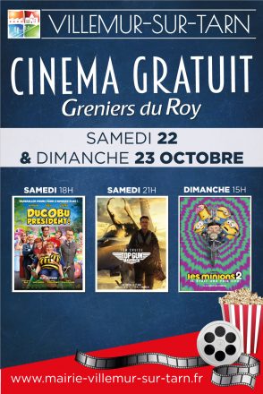 Cinéma gratuit : prochaines séances les 22 et 23 OCTOBRE 2022
