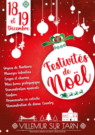 18 & 19 DÉCEMBRE : le programme des festivités de Noël à Villemur !