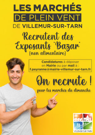 LES MARCHÉS DE PLEIN VENT RECHERCHENT DES EXPOSANTS