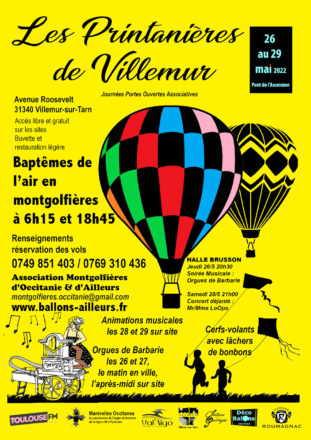 Les Printanières de Villemur | Journées Portes Ouvertes Associatives | du 26 au 29 mai 2022