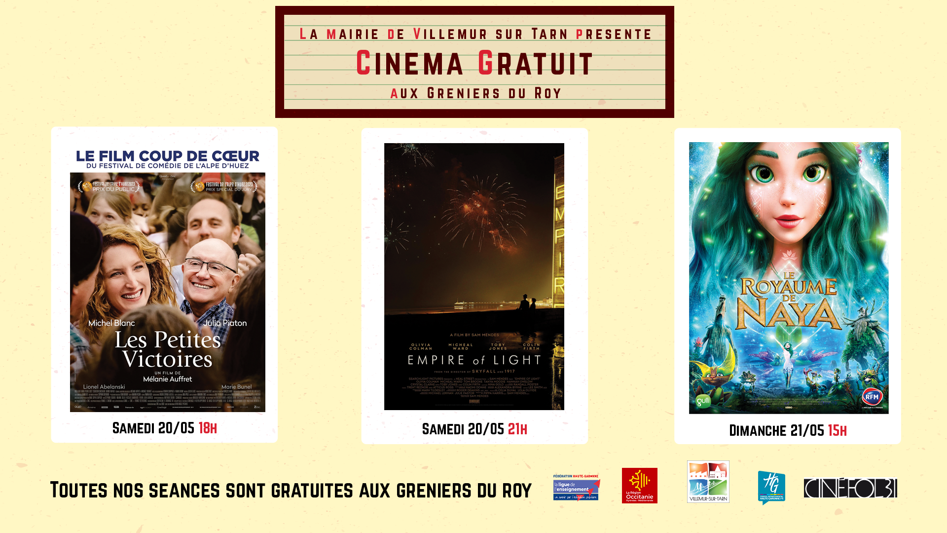 Programmation cinéma de mai
