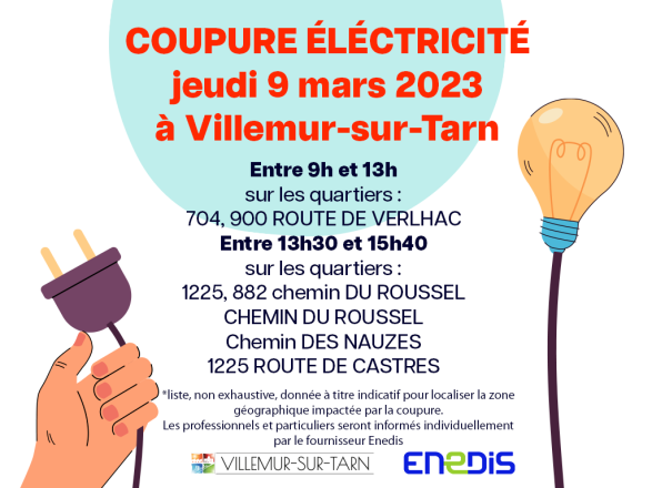 COUPURE DE COURANT POUR TRAVAUX