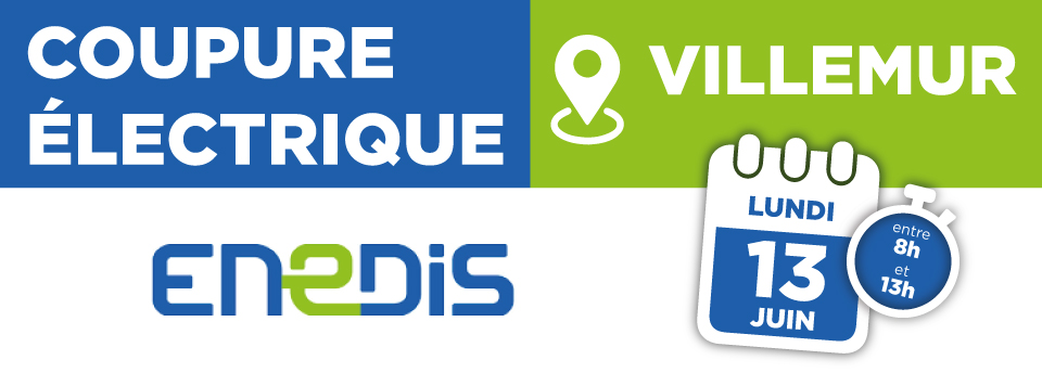 Coupure électrique lundi 13 juin 2022 – Villemur
