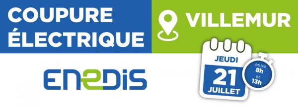 Coupure électrique jeudi 21 juillet 2022 – Villemur
