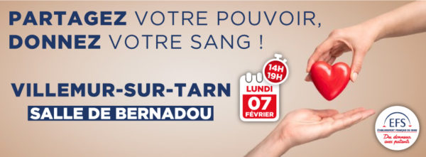 DON DE SANG I lundi 07 février 2022 I Salle Bernadou